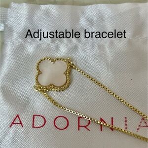 Adjustable Gold Mother of Pearl Flower Bracelet